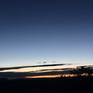 Twilight Gradient Over Desert Landscape at Dusk