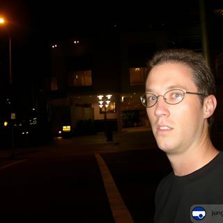 Nighttime Portrait of Andrew T in Glasses