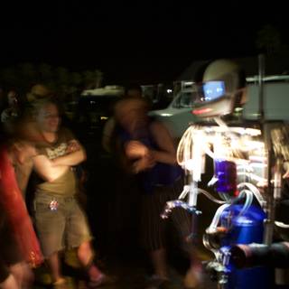 Blue-Lit Robot Joins Coachella Night Sky