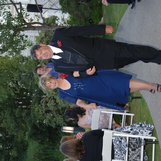 Elegant Couple Walking Down Wedding Aisle Outdoors