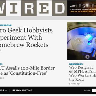 Wired Magazine's Tech-Fueled Webpage