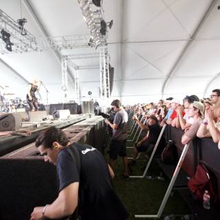 Coachella concert-goers watch as band takes the stage