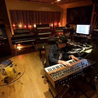 Studio Sessions: Man Playing Electronic Keyboard