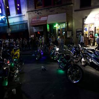 Motorcycle Gathering at the Spoke Storefront