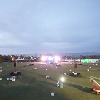 Coachella Music Festival Stage in a Green Field