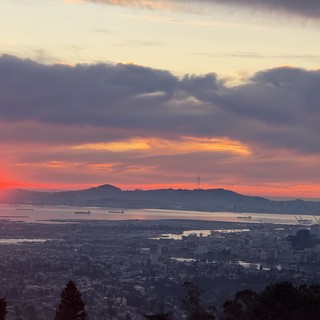 Sunset Over San Francisco Bay from Oakland Hills
