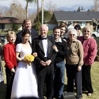 Wedding Guests Pose for a Group Photo