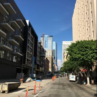 Urban Development on Busy Los Angeles Street