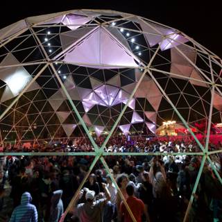 The Shelter Dome Lights Up the Night Sky at Coachella
