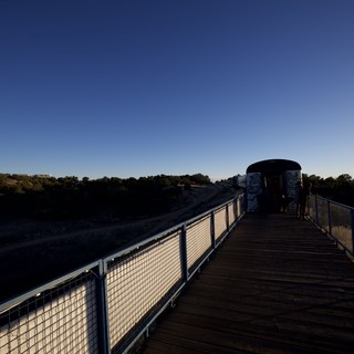 Twilight Walk on Historic Railroad Bridge Trestle