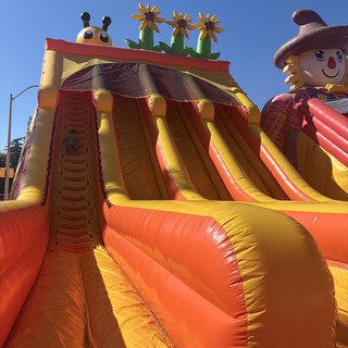 Colorful Inflatable Slide at Outdoor Festival