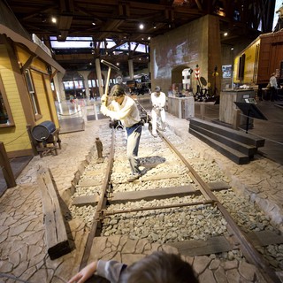 Interactive Railroad Museum Exhibit with Historical Figures
