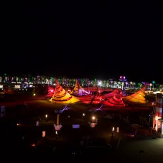 Colorful Lights Illuminate the Night Sky at Coachella