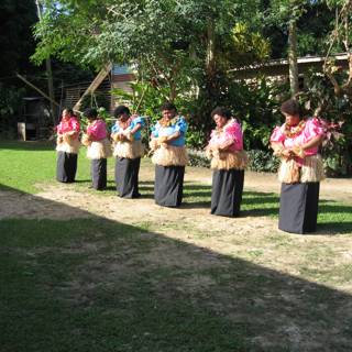 Traditional Hula Performance in a Flower Garden