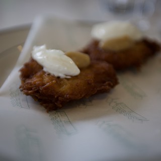 Potato Latkes with Sour Cream and Applesauce