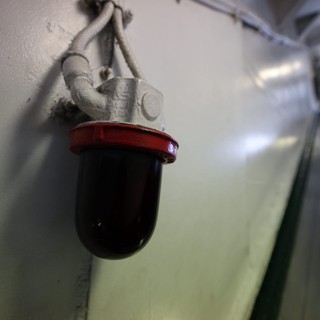 Vintage Naval Light Fixture on USS Hornet Hull