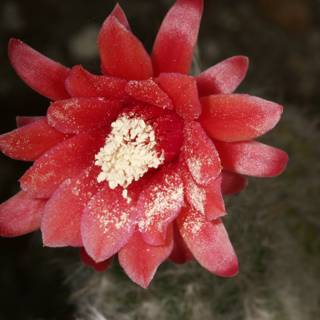 Red Rose Covered in Pollen