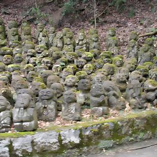Serene Stone Statues amidst the Forest
