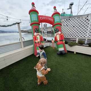 Children Viewing Christmas Nutcracker Display at Marina