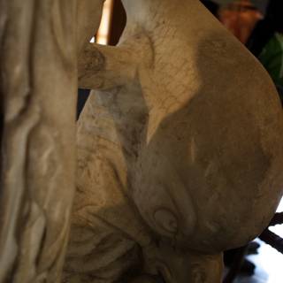 Ancient Wooden Bird Sculpture