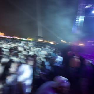 Blurry Nightlife at a Rock Concert