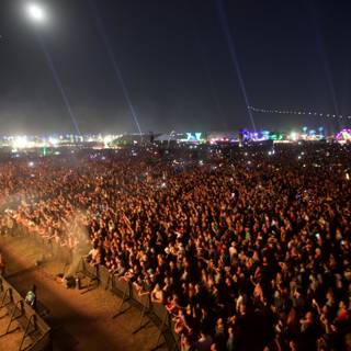 Nighttime Concert Crowd at Coachella Festival