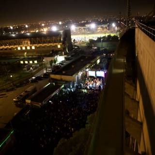 Nighttime Gathering on Metropolis Rooftop