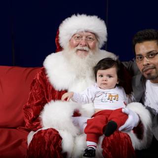 Festive Family Portrait with Santa Claus