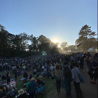 An Energetic Crowd at a Concert in Golden Gate Park