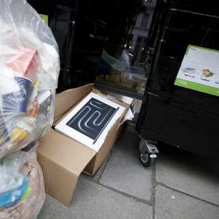 Late Night Package Delivery on London Doorstep