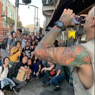 Tattooed Man Captures Crowd