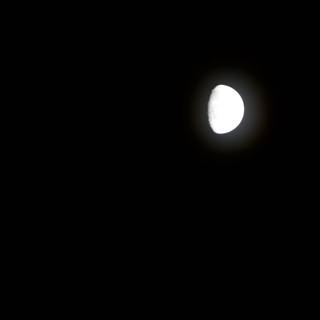 Bright Moon in the Dark Sky
