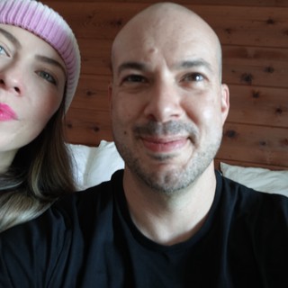Cozy Indoor Selfie of Couple Relaxing