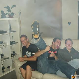 Friends Relaxing on Couch
