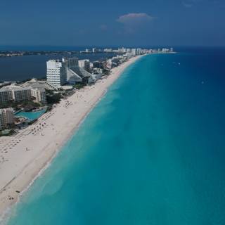 Bird's Eye View of Cancun Beach and Resort