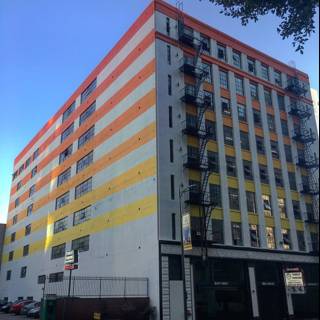 Colorful Stripe on Urban Office Building