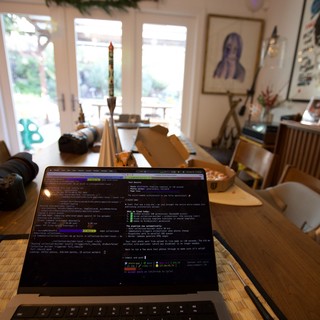 Remote Developer's Christmas Day Work from Home Setup