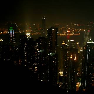 Hong Kong's Luminous Metropolis Shimmering in the Night