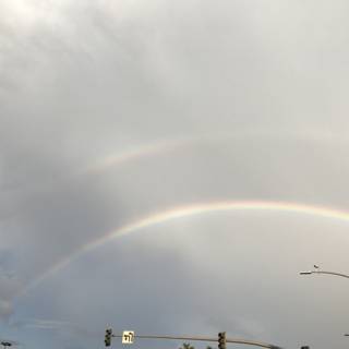 Double Rainbow Over City Street