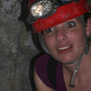 Caver's Wide-Eyed Delight Deep Underground