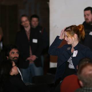 Woman Leading a Barcamp Discussion