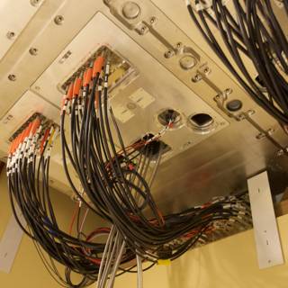 Complex Electrical Panel with Tangled Wires