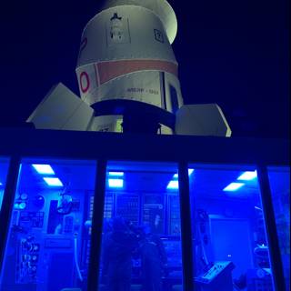 Blue-Lit Space Shuttle at Empire Polo Club