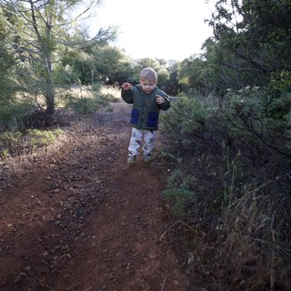 Toddler Explores Dusty Trail at Mount Diablo