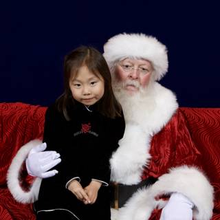 Little Girl Meets Santa