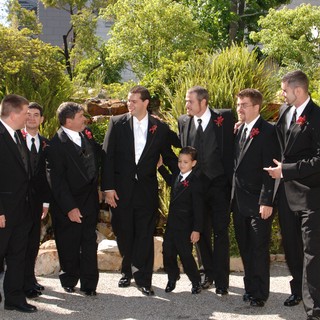 Groomsmen and Ring Bearer Celebrate Before the Wedding