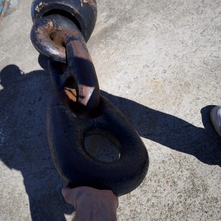 Weathered Chain Links on USS Hornet Deck