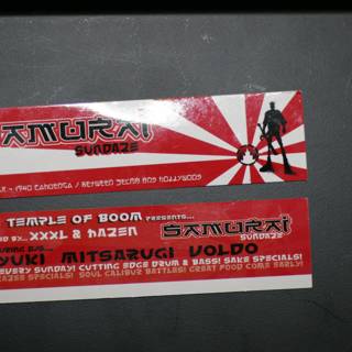 Red and Black Sticker Advertisement