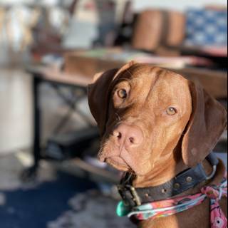 Rug-Sitting Vizsla