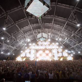 Concertgoers Gather in Massive Indoor Arena